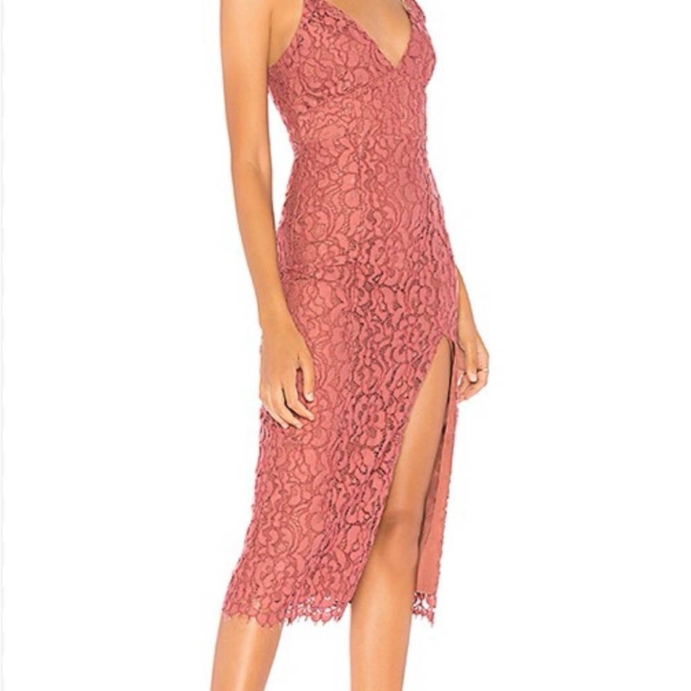 Lovers + Friends Saba Rose Lace Midi Dress